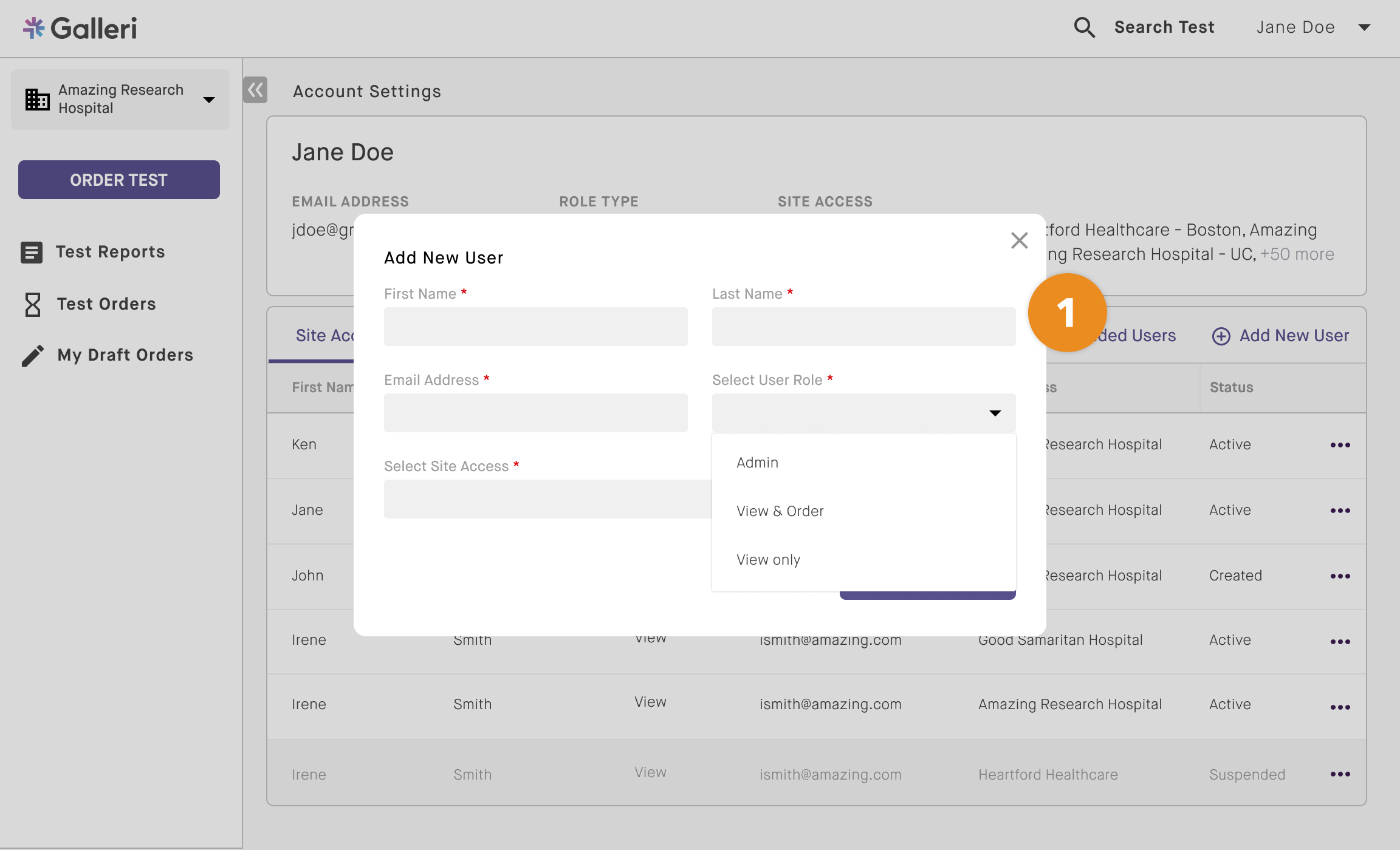 Access control step 1